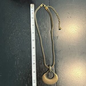 Funky dark brass necklace.  10” + extender.